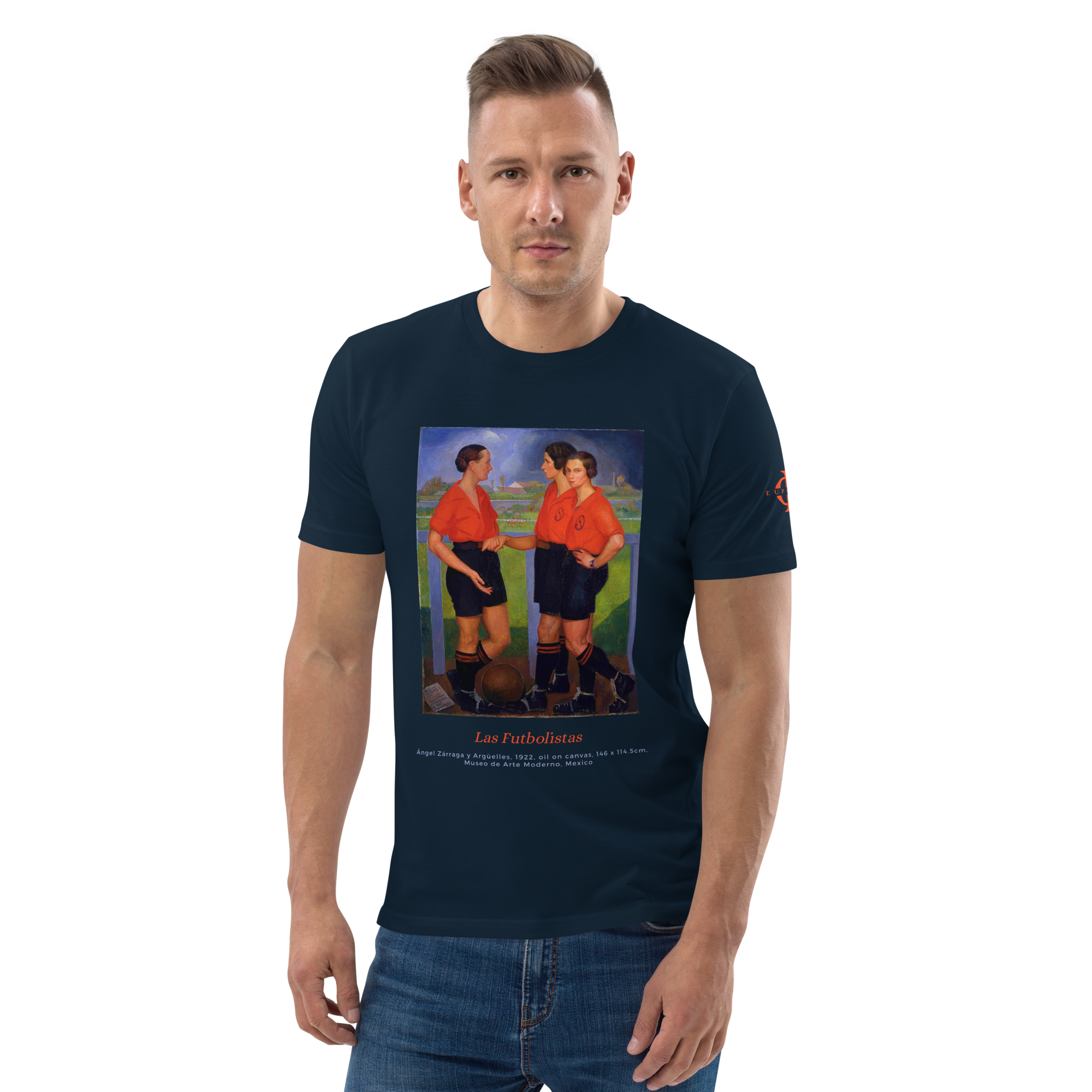 T-shirt  - Las Futbolistas, Ángel Zárraga - Bleu marine Euphron Store