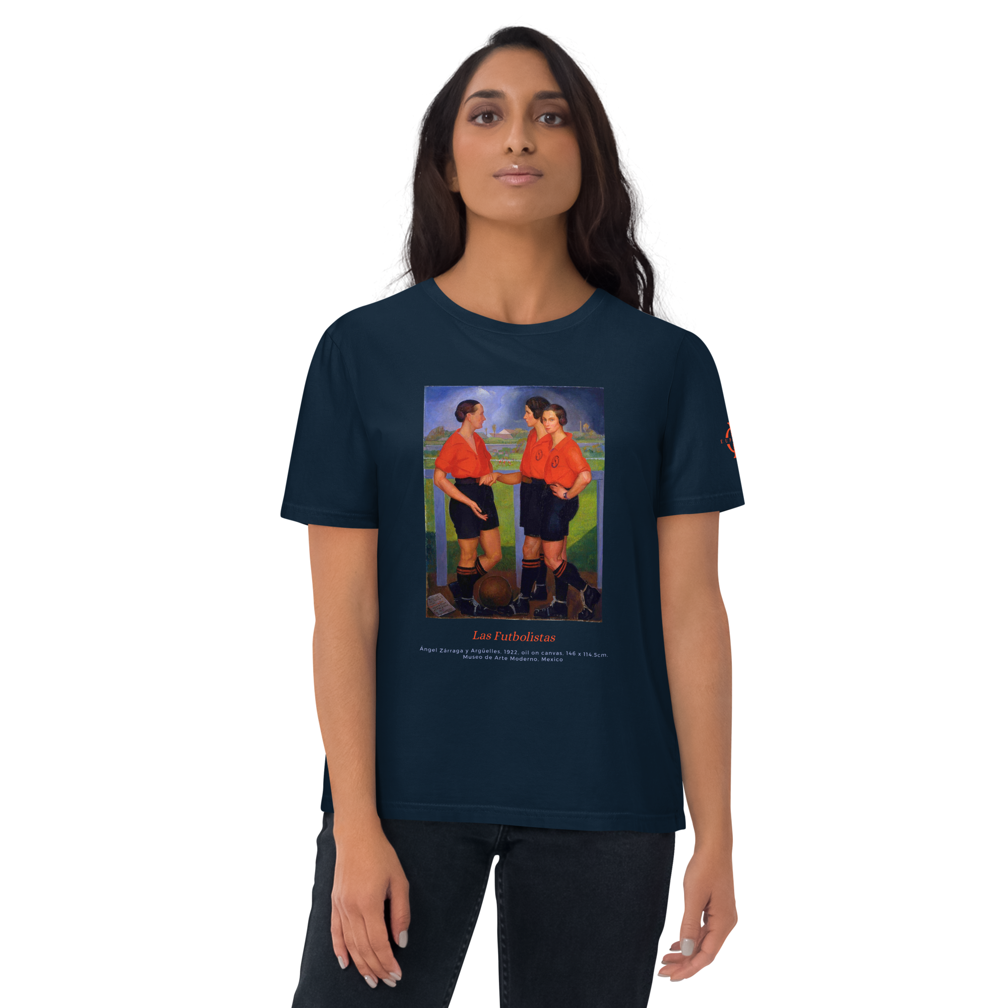 T-shirt  - Las Futbolistas, Ángel Zárraga - Bleu marine Euphron Store