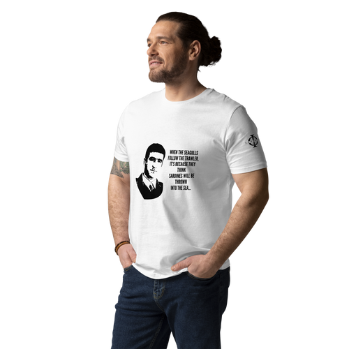 T-shirt - Cantona: "When the seagulls..." - Blanc Euphron Store