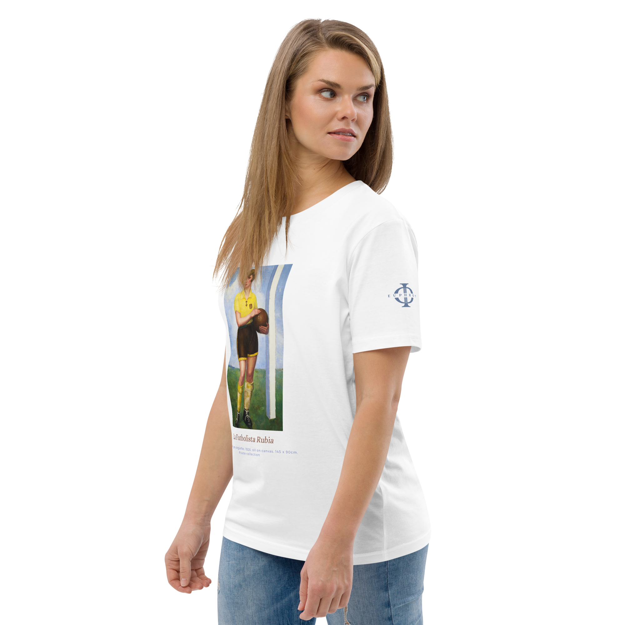 T-shirt - La Futbolista Rubia, Ángel Zárraga - Blanc Euphron Store