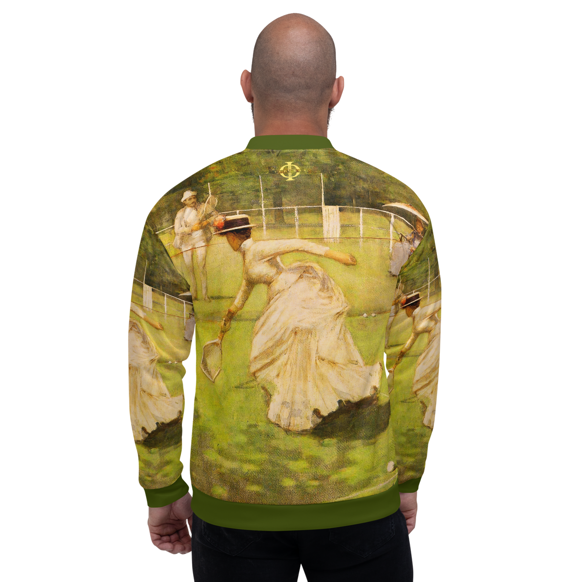 Veste bomber Euphron « A Rally, Sir John Lavery » : partie de tennis peinte par Sir John Lavery – vue de dos