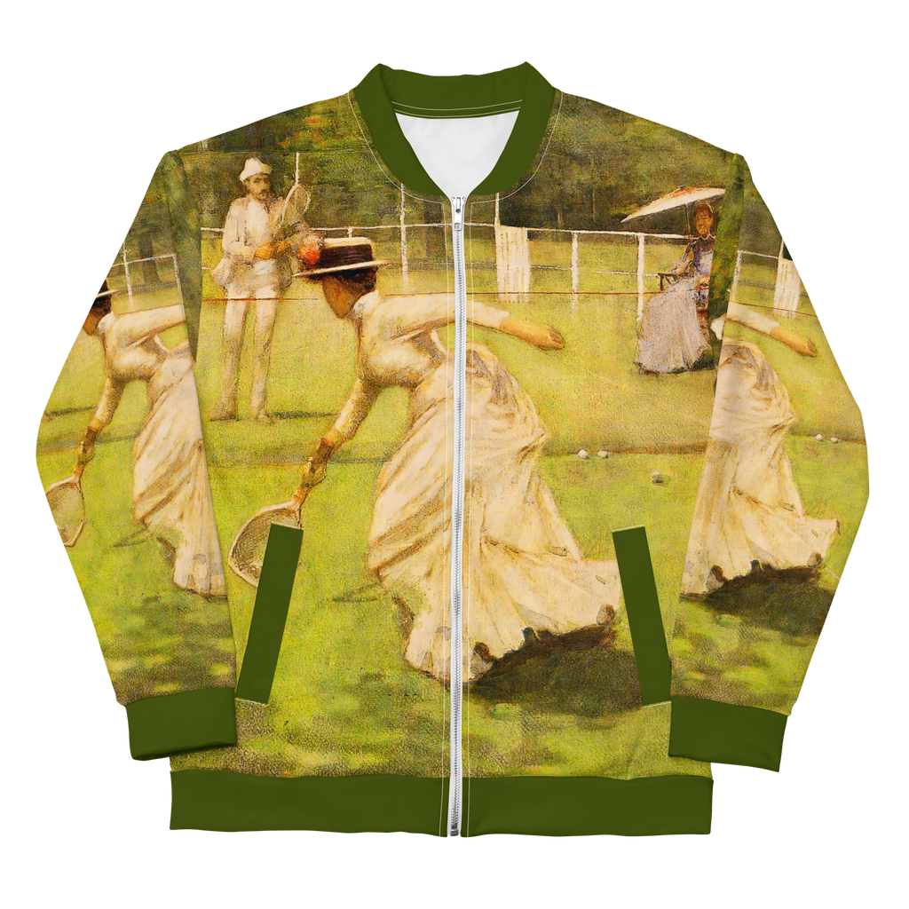 Veste bomber Euphron « A Rally, Sir John Lavery » : partie de tennis peinte par Sir John Lavery – vue de face