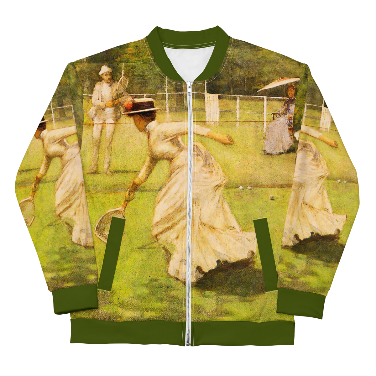 Veste bomber Euphron « A Rally, Sir John Lavery » : partie de tennis peinte par Sir John Lavery – vue de face