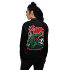 Veste bomber Euphron « Crocodile Nîmois », coloris noir : le crocodile de Nîmes revisité par Euphron – vue de dos