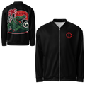 Veste bomber Euphron « Crocodile Nîmois », coloris noir : le crocodile de Nîmes revisité par Euphron