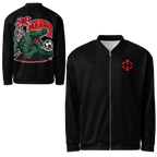Veste bomber Euphron « Crocodile Nîmois », coloris noir : le crocodile de Nîmes revisité par Euphron