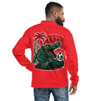 Veste bomber Euphron « Crocodile Nîmois », coloris rouge : le crocodile de Nîmes revisité par Euphron – vue de dos