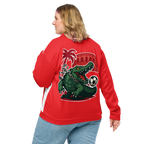 Veste bomber Euphron « Crocodile Nîmois », coloris rouge : le crocodile de Nîmes revisité par Euphron – vue de dos