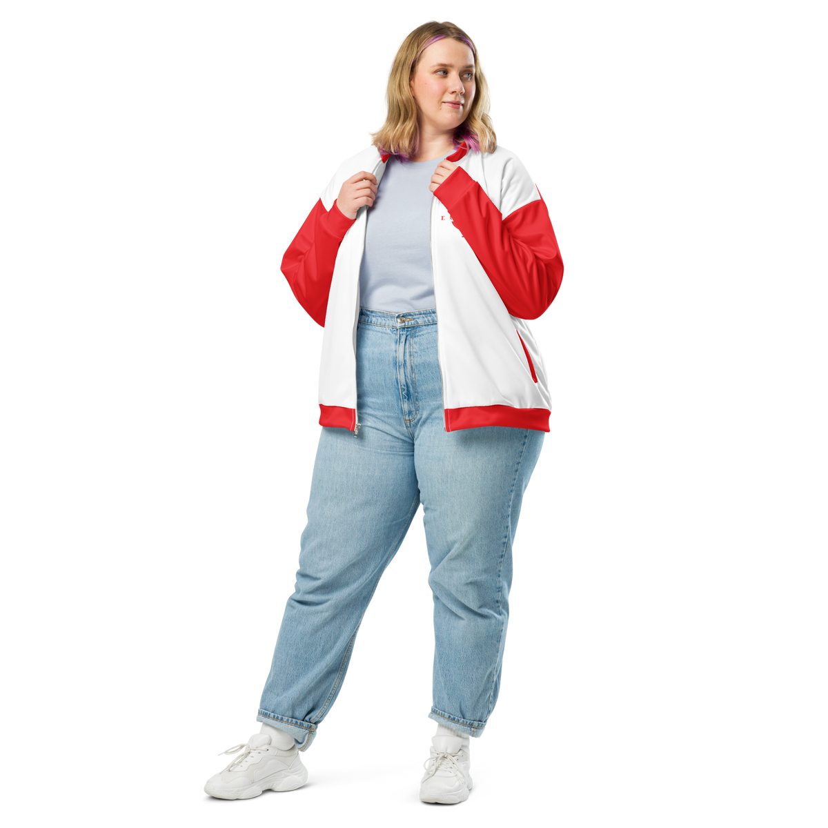 Veste bomber Euphron « Crocodile Nîmois », coloris rouge : le crocodile de Nîmes revisité par Euphron – vue de face