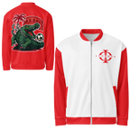 Veste bomber Euphron « Crocodile Nîmois », coloris rouge : le crocodile de Nîmes revisité par Euphron