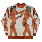 Veste bomber Euphron « Young Boxers of Akrotiri » : la fresque antique des Jeunes Boxeurs d'Akrotiri – vue de dos
