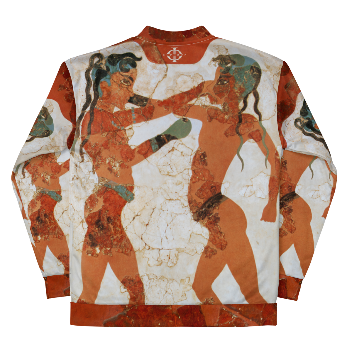Veste bomber Euphron « Young Boxers of Akrotiri » : la fresque antique des Jeunes Boxeurs d'Akrotiri – vue de dos