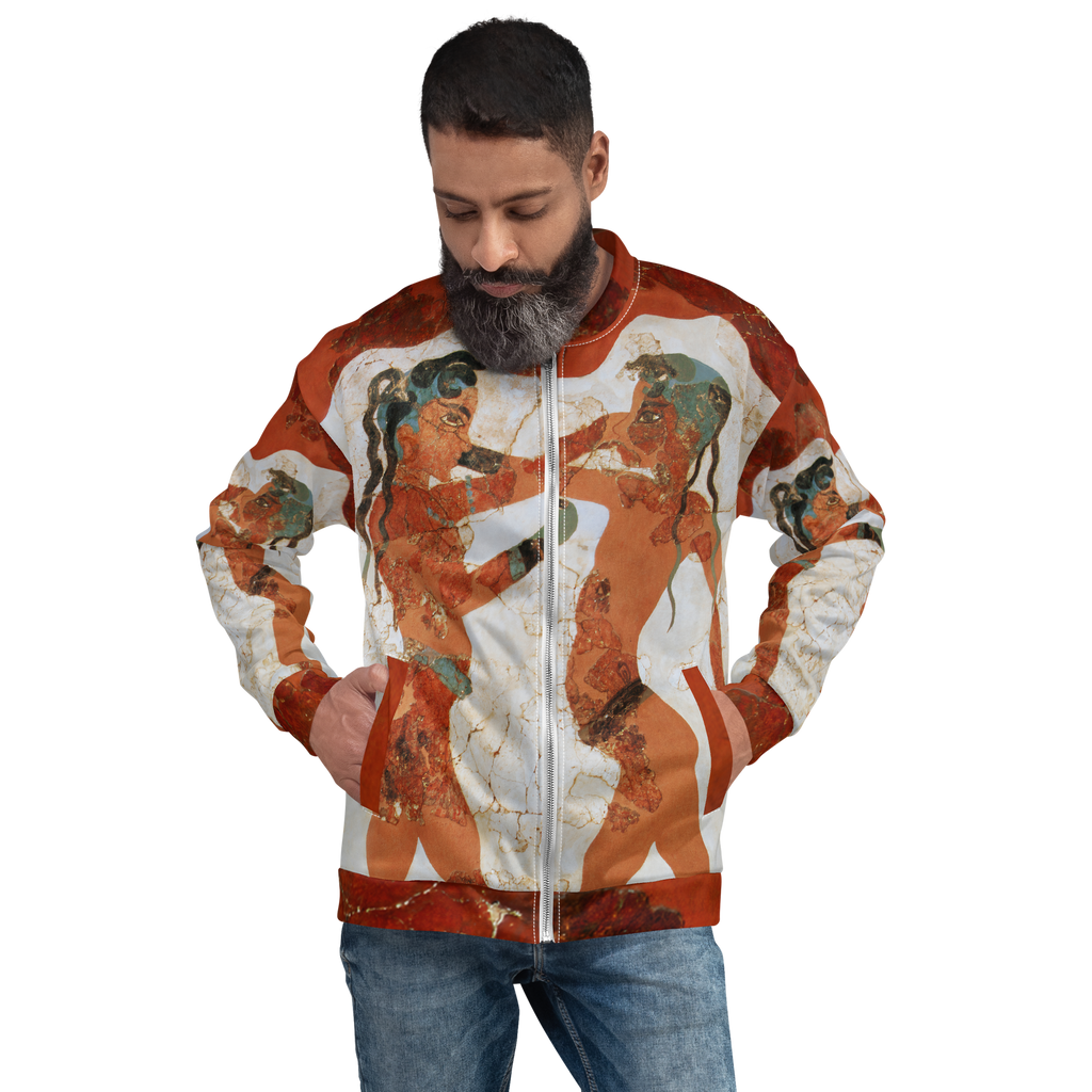 Veste bomber Euphron « Young Boxers of Akrotiri » : la fresque antique des Jeunes Boxeurs d'Akrotiri – vue de face
