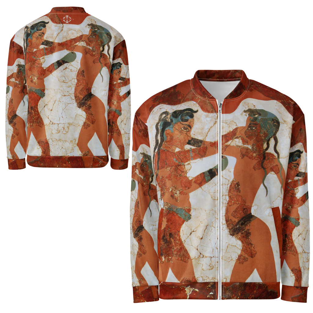 Veste bomber Euphron « Young Boxers of Akrotiri » : la fresque antique des Jeunes Boxeurs d'Akrotiri