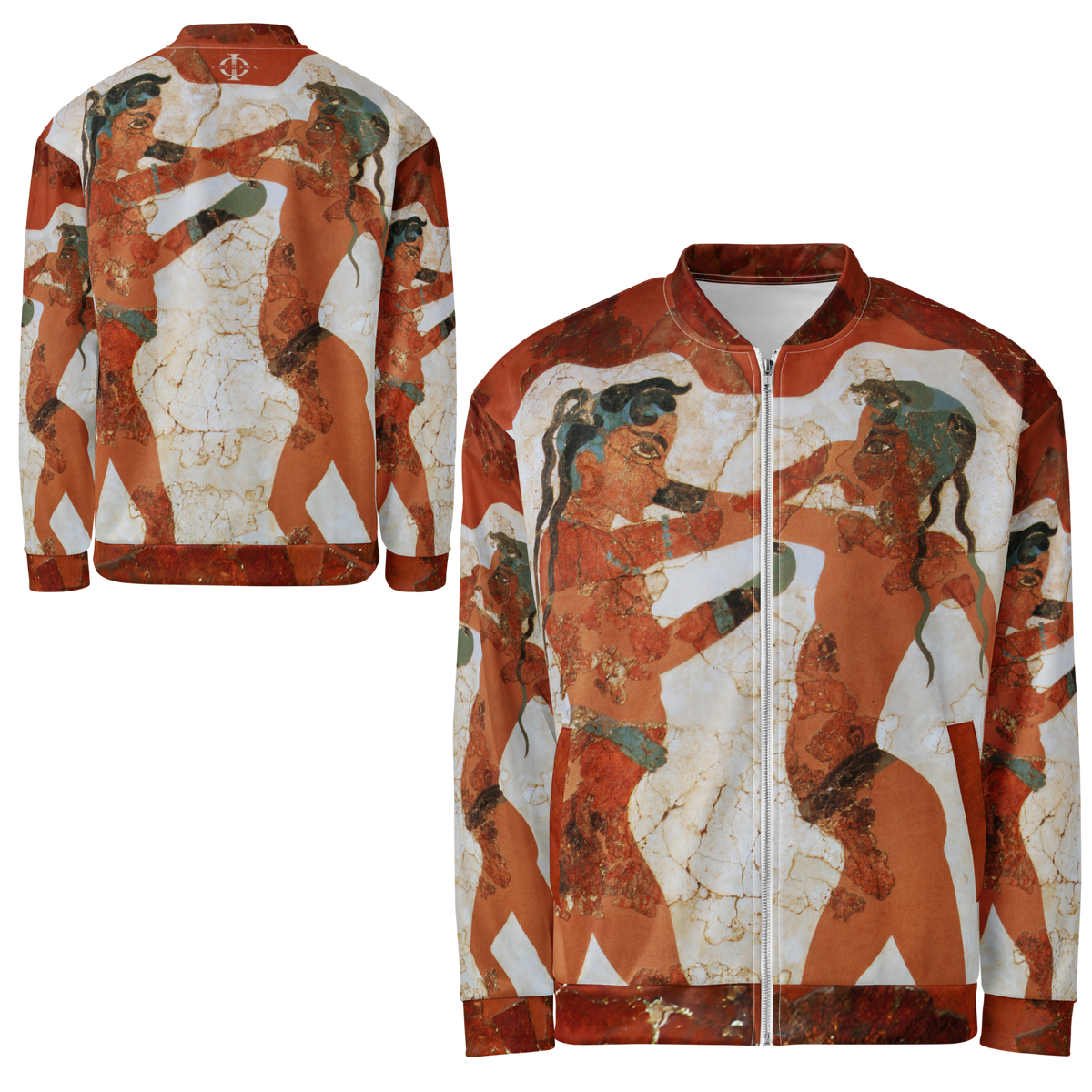 Veste bomber Euphron « Young Boxers of Akrotiri » : la fresque antique des Jeunes Boxeurs d'Akrotiri