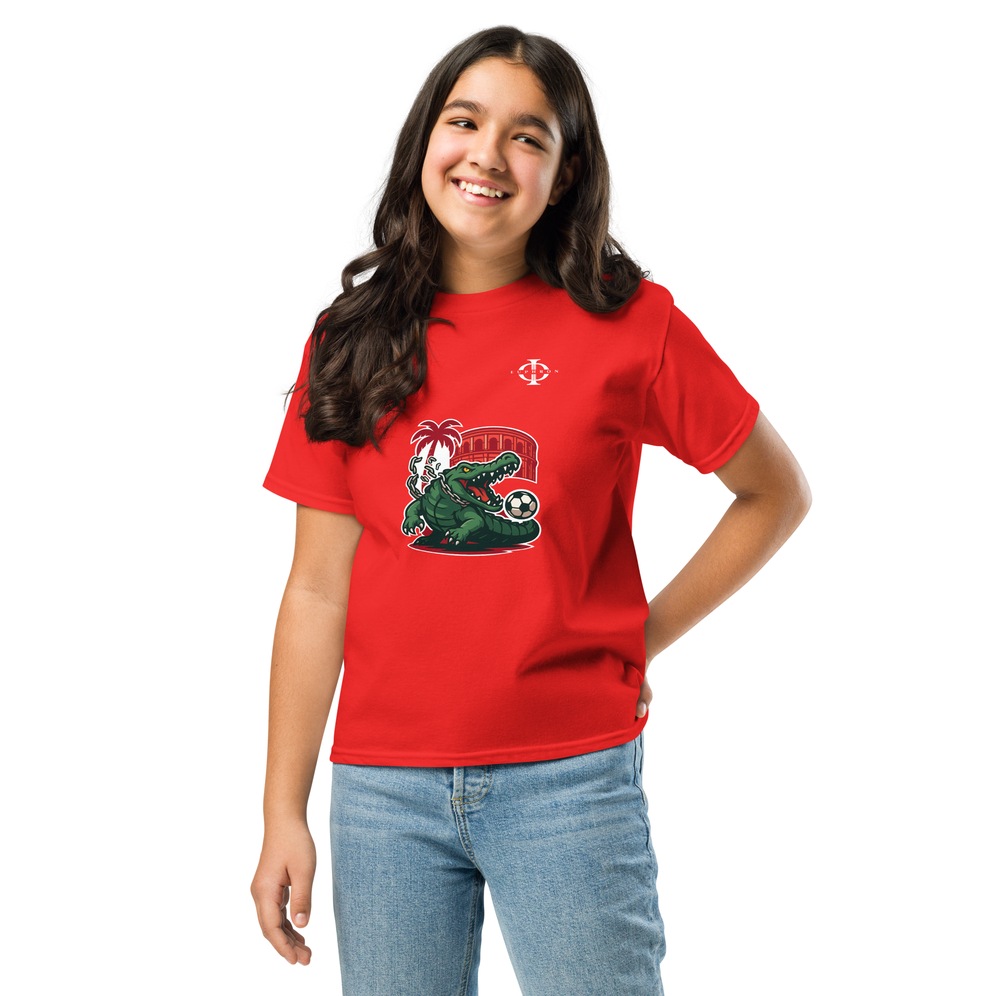 T-shirt enfant - Crocodile Nîmois - Rouge Euphron Store
