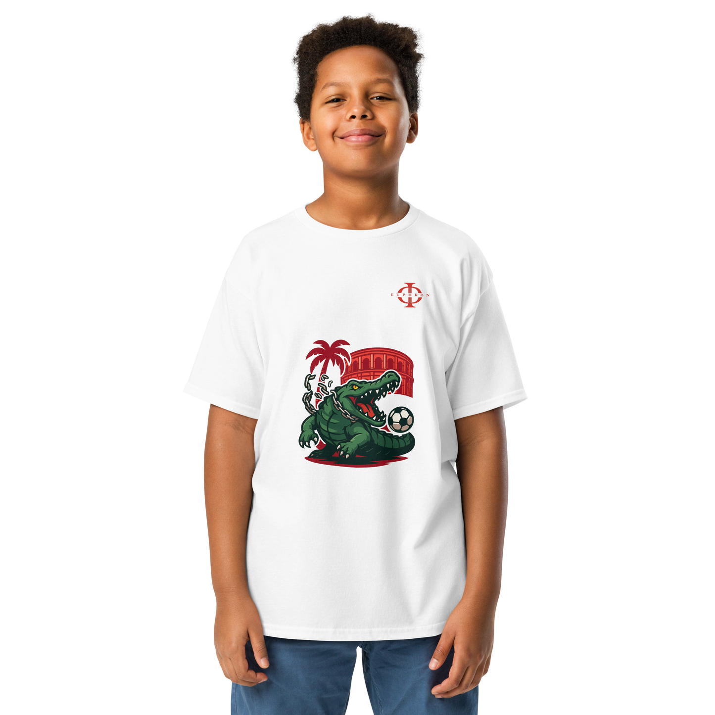 T-shirt enfant - Crocodile Nîmois - Blanc