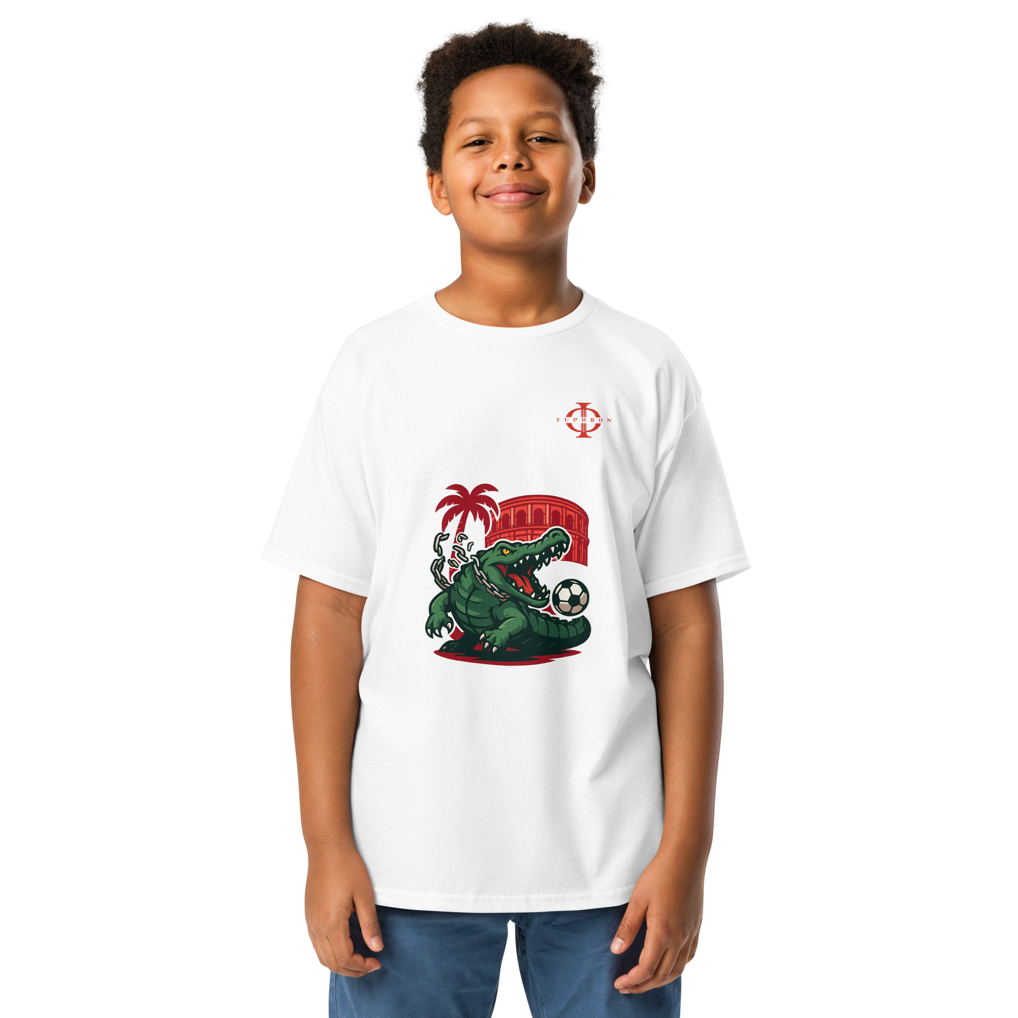 T-shirt enfant - Crocodile Nîmois - Blanc Euphron Store