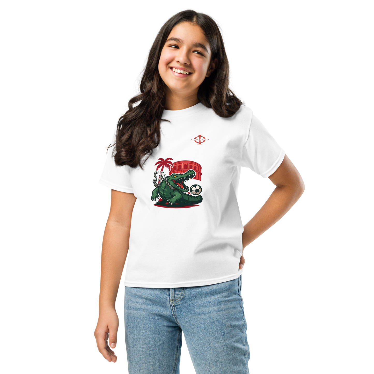 T-shirt enfant - Crocodile Nîmois - Blanc