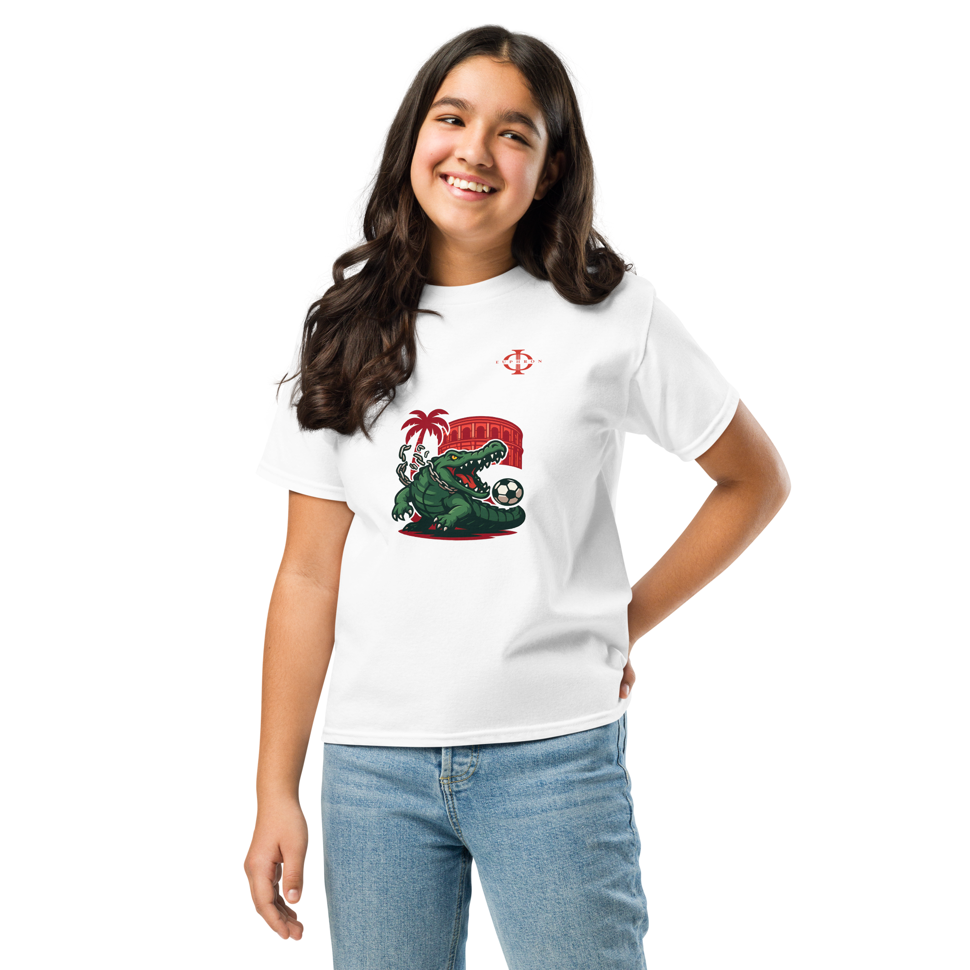 T-shirt enfant - Crocodile Nîmois - Blanc Euphron Store